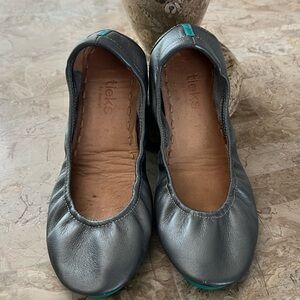 Tieks Metallic Silver Ballet Flats